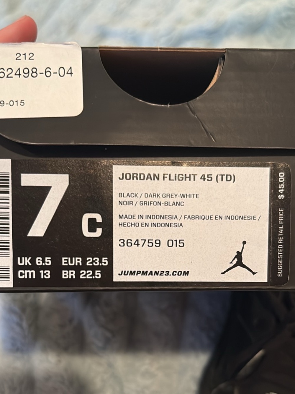 Jordan Black Low-Top Sneakers, for very young children or just small feet - Picture 10 of 10